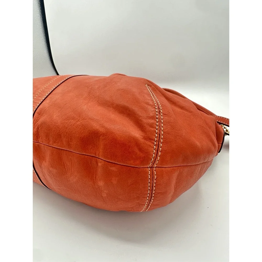Coach Ergo Pleated Hobo Leather Shoulder Bag 12235 Burnt Orange Vintage